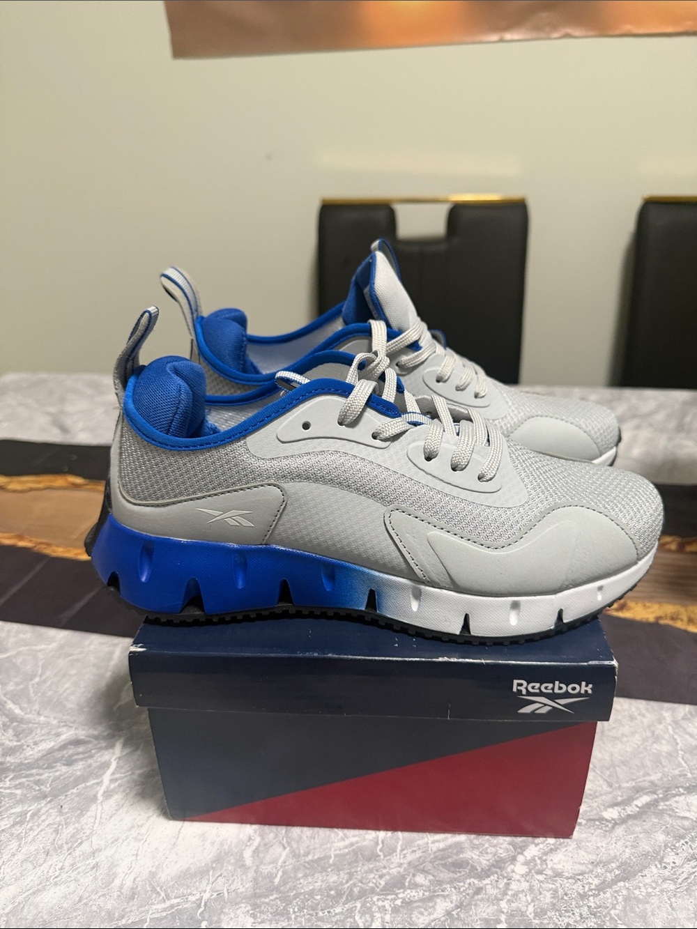 Reebok Kids Gray and Blue Lightweight Sneaker